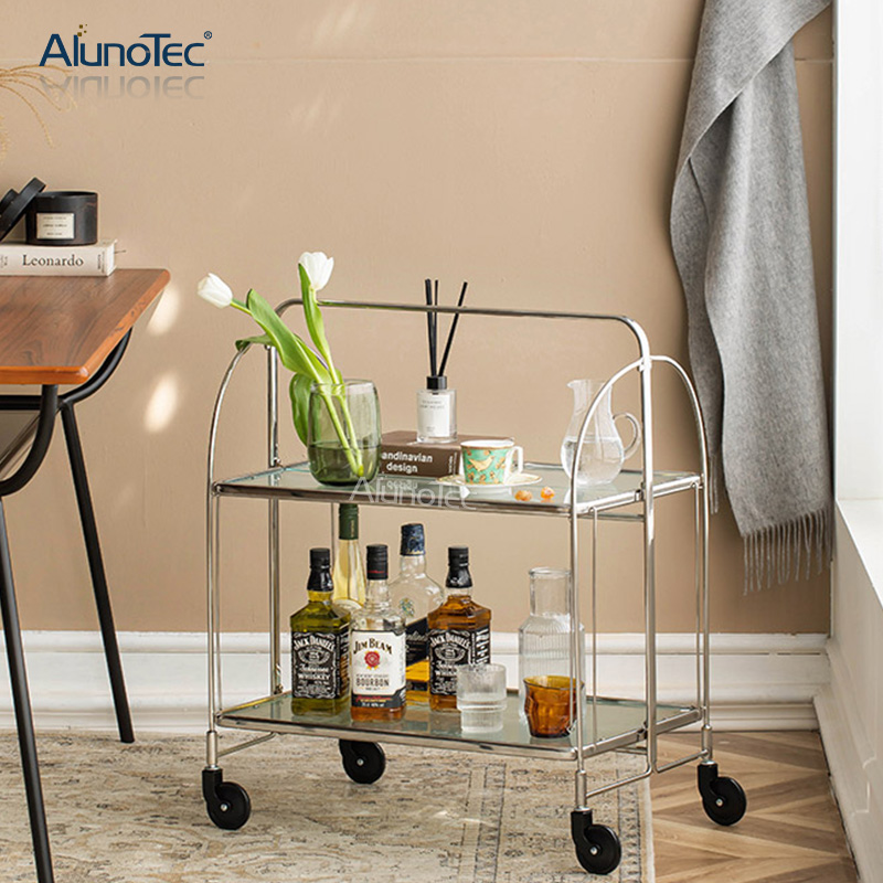 Robuster Mid-Century Modern Gerlinol Chrom-Metall-Aufbewahrungswagen mit Servierwagen und Barwagen