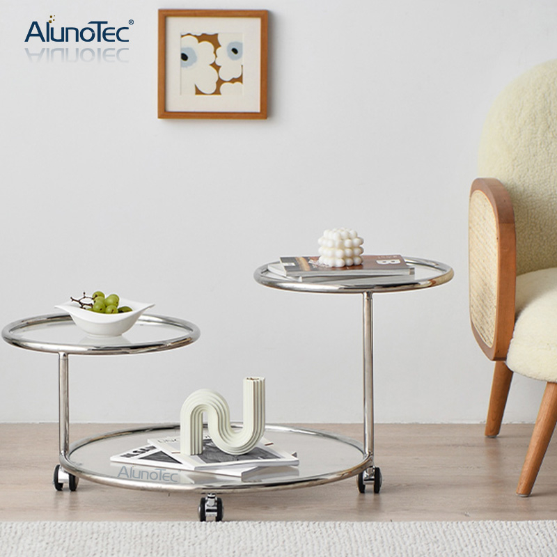Modern Dseign Home Runder beweglicher Beistelltisch, drehbarer Couchtisch