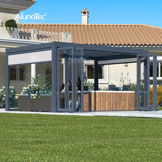 Freistehende, nachhaltige Spa-Pergola mit automatischem Lamellendach für den Außenbereich
