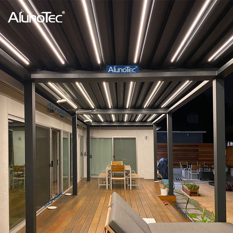 AlunoTec 10 x 12 m Lamellendach, überdachte Terrasse, Lamellenpergola, Preis, Außenbeschattung für den Außenbereich