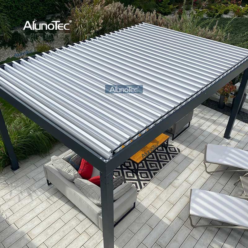 AlunoTec Angebot 7m*3,6m Pergola bioklimatisiert mit manuell neigbaren Lamellen