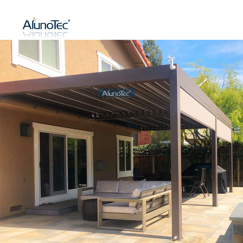 AlunoTec maßgeschneiderte 19ft 25ft Pergola, raummontierte, an der Wand befestigte Pergolen mit Lamellen zum Preis in den USA