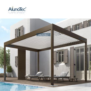 Bedienbare Pergola aus Aluminium, 3 x 4 Pavillon, Aluminium-Lamellen-Pergola für Zuhause
