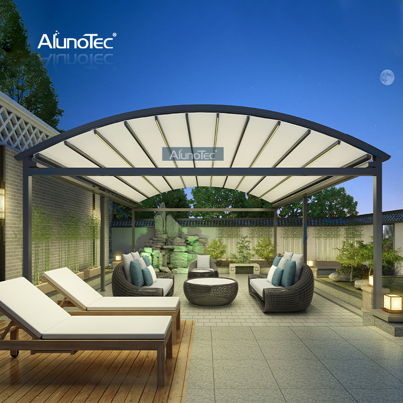 Fernbedienung Elektrische Gartenschattierung Aluminium einziehbare Dachmarkise Pavillon-Überdachung für den Großhandel