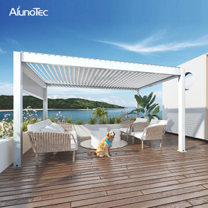 Wasserdichter Gartenpavillon für den Außenbereich, motorisierte Pergola-Aluminium-Lamellendachsysteme