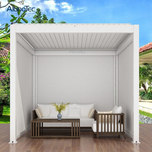 Leichter Großhandel Balkon Pergola Aluminium Outdoor Manuelle Öffnung Dachjalousie Aluminium Pavillon