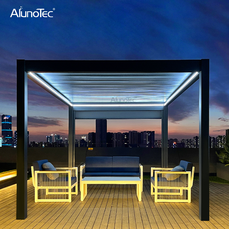 AlunoTec Easy Install Standard manuell verstellbares Lamellendachsystem, Unterstand, wasserdichte Aluminium-Pergola-Teile