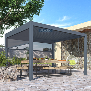 Gartenpavillon, regensicher, manuell, Lamellendach, Pergola, Aluminium, für Restaurant im Freien