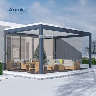  ALUNO 14 Fuß x 12 Fuß geschlossenes Pergoladach hält Regen und Schnee stand